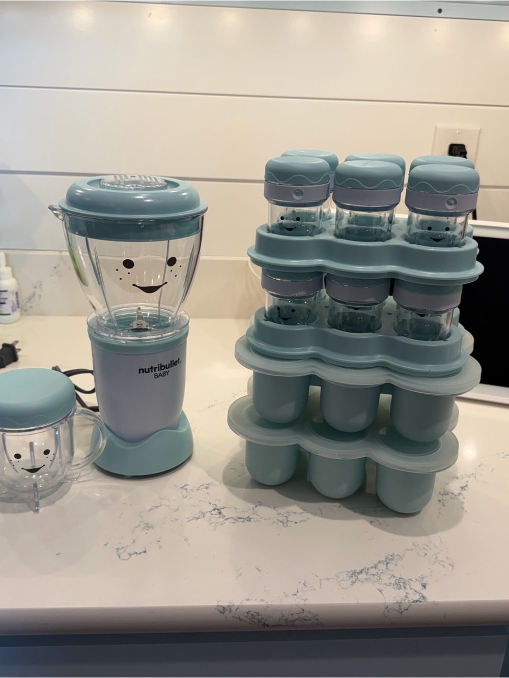NutriBullet Baby Pastel Blue Baby Food Blender & Storage Set